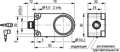 Габариты ISB RC1A5-32P-R30-LZS4